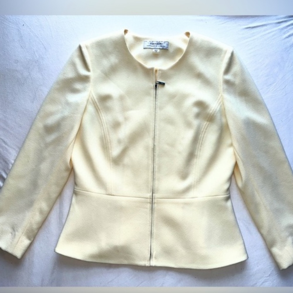 Light Yellow Tahari Jacket (Size 8)